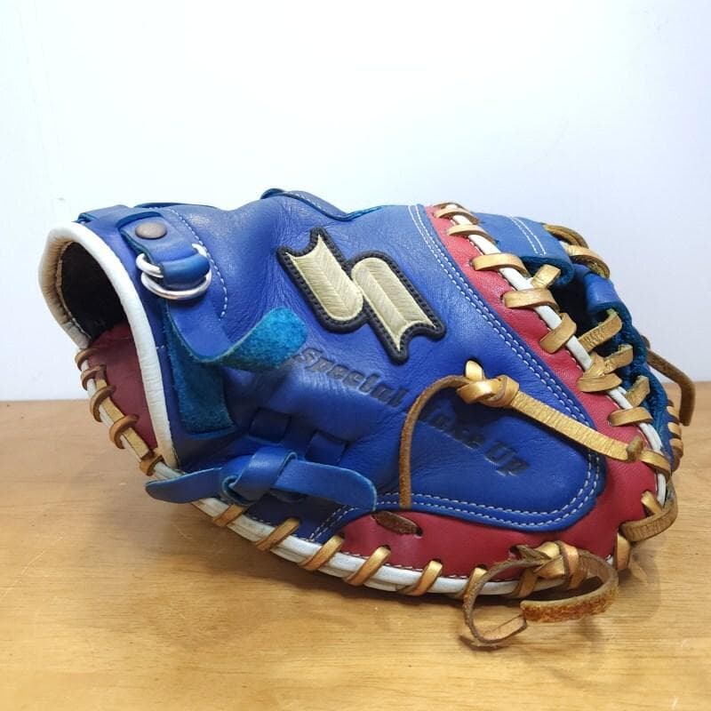 SSK 限定 ブルーレッドホワイト ゴールド紐 キャッチャーミット 軟式グローブ
