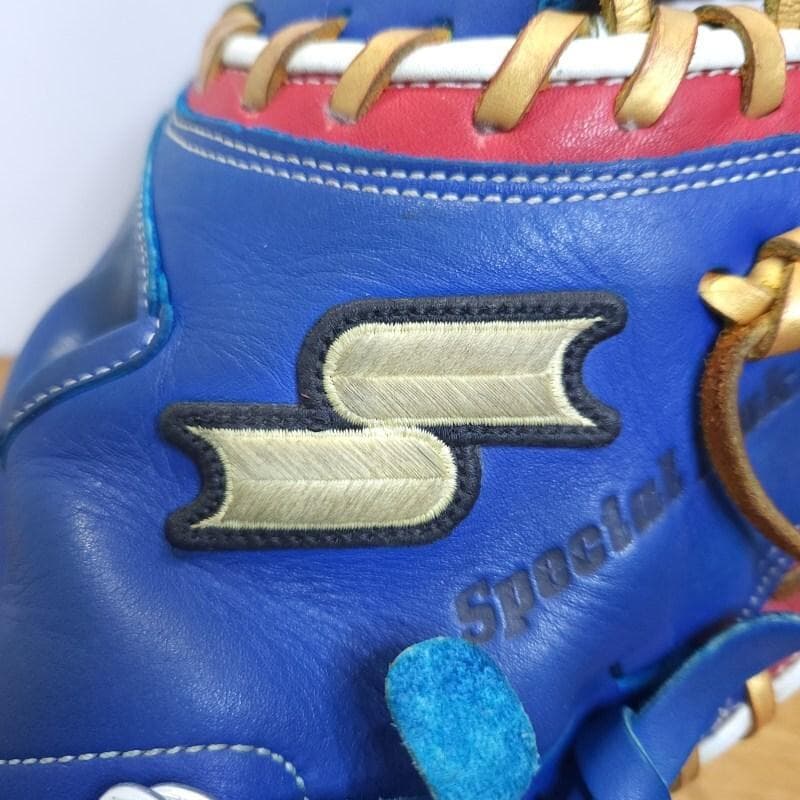 SSK 限定 ブルーレッドホワイト ゴールド紐 キャッチャーミット 軟式グローブ
