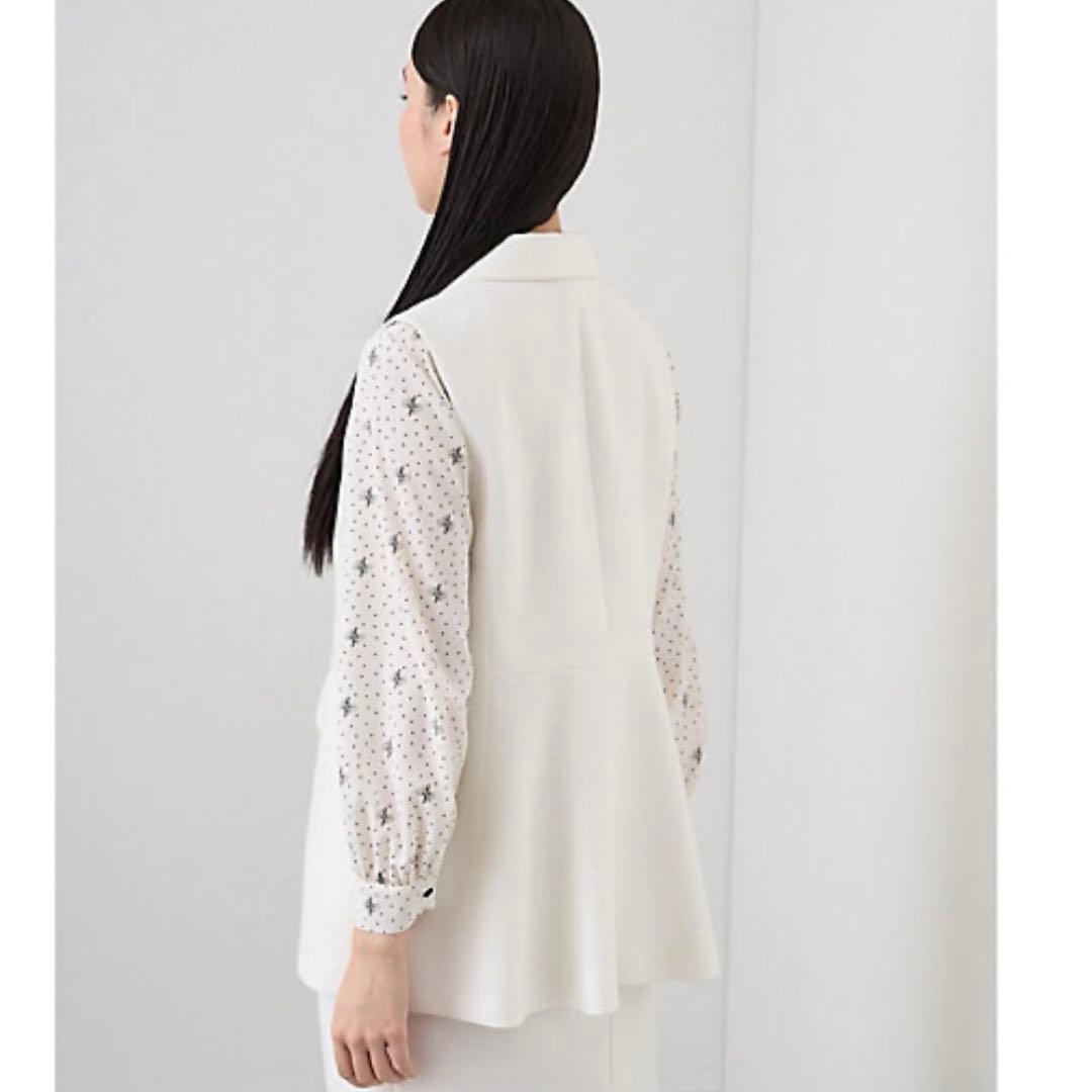 美品　ANAYI　バスケットツイードペプラムジレ　白　38　完売色