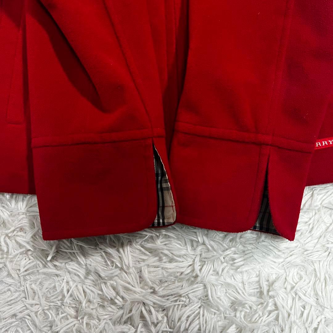 【美品】バーバリー　ゴルフ パーカー　フーデット　ノバチェック　M レッド　赤