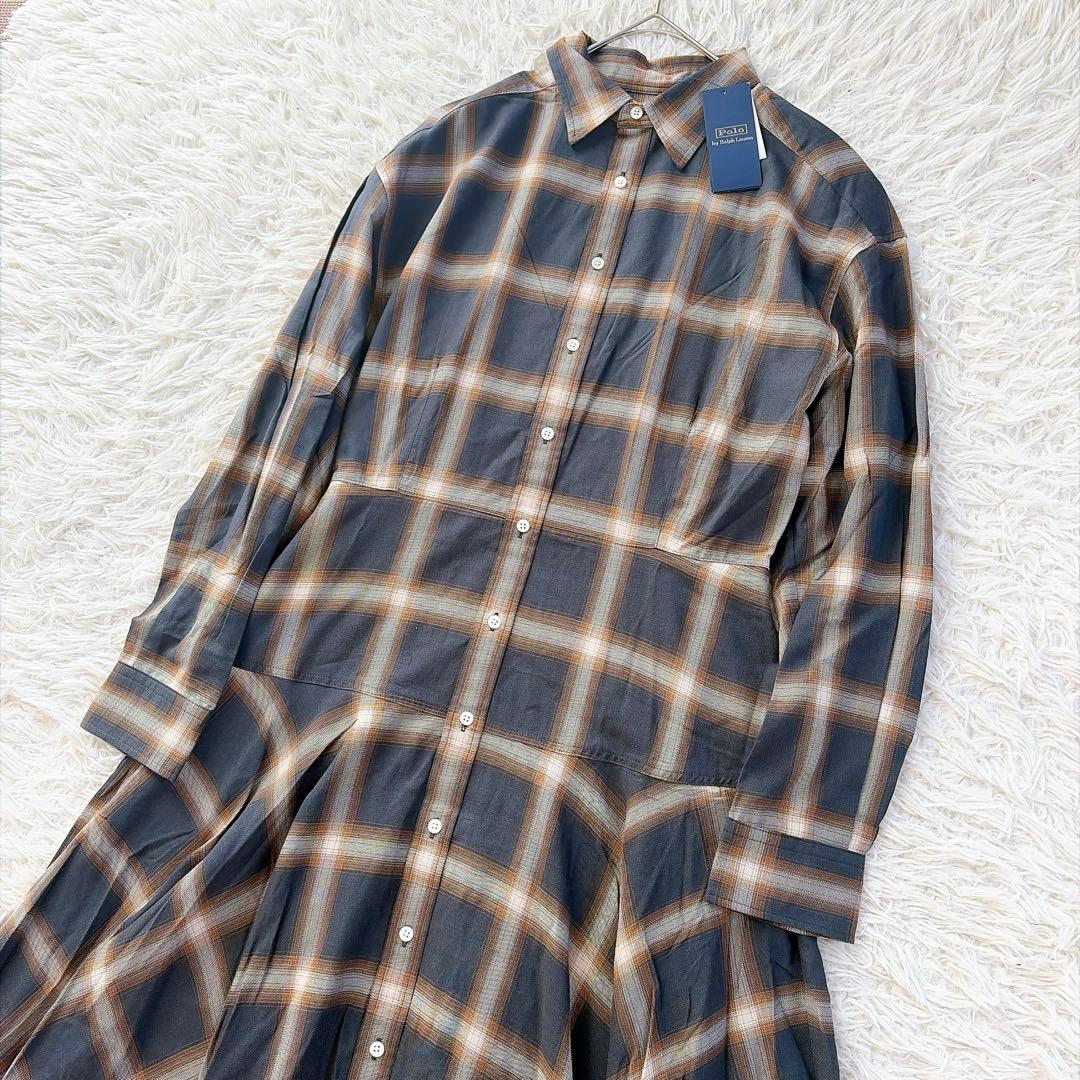 完売　新品　ポロバイラルフローレン　シャツワンピース　マキシ丈　サイズ4