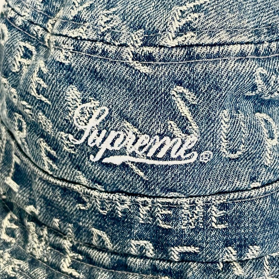 帽子 Supreme 21SS Warp Jacquard Logos Denim