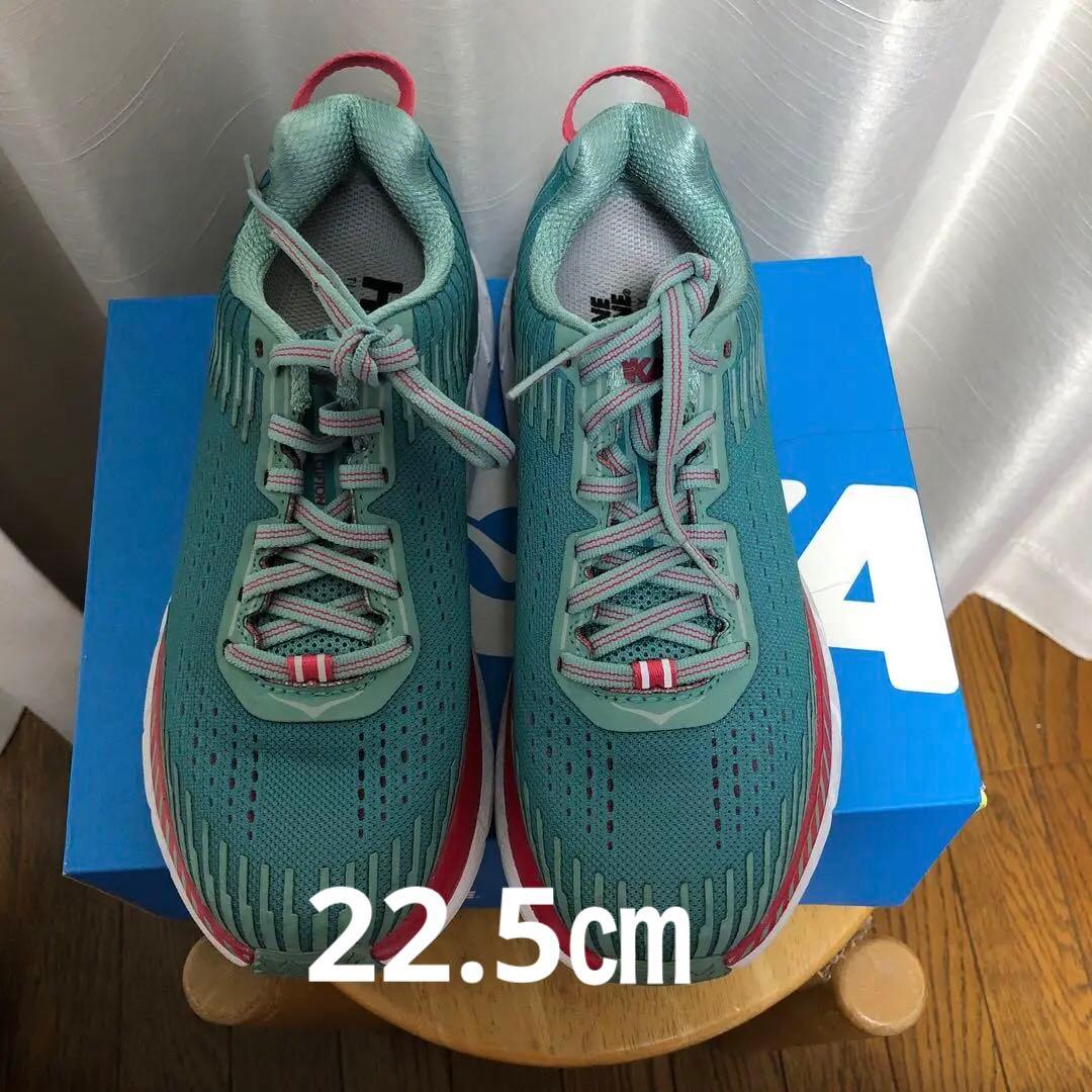 HOKA CLIFTON5 22.5㎝レディースランニングシューズアクアブルー