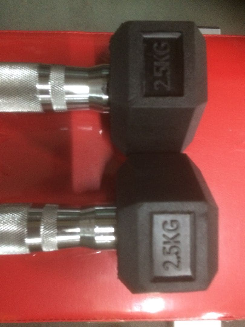 ヘックスラバーダンベル25kg 2個