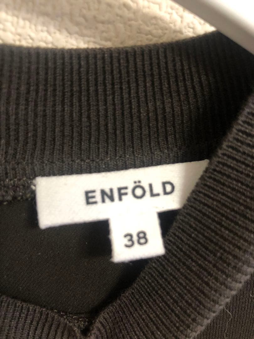 最終値下げ ENFOLD エンフォルド ダブルサテン リブブラウス