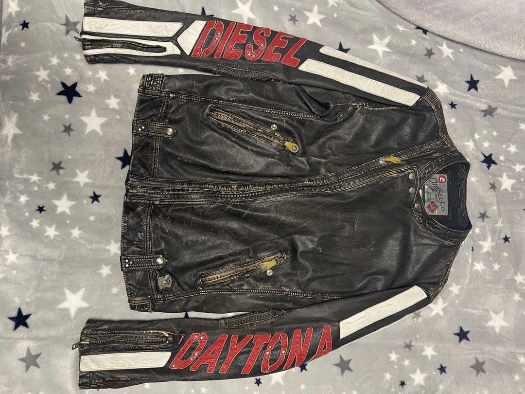 DIESEL DAYTONA ダメージ加工　ライダースジャケット　XL 羊皮