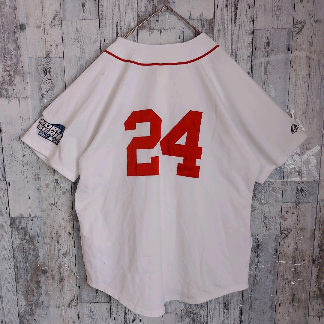 MLB マジェスティック レッドソックス No.24 ユニフォーム XL 白赤