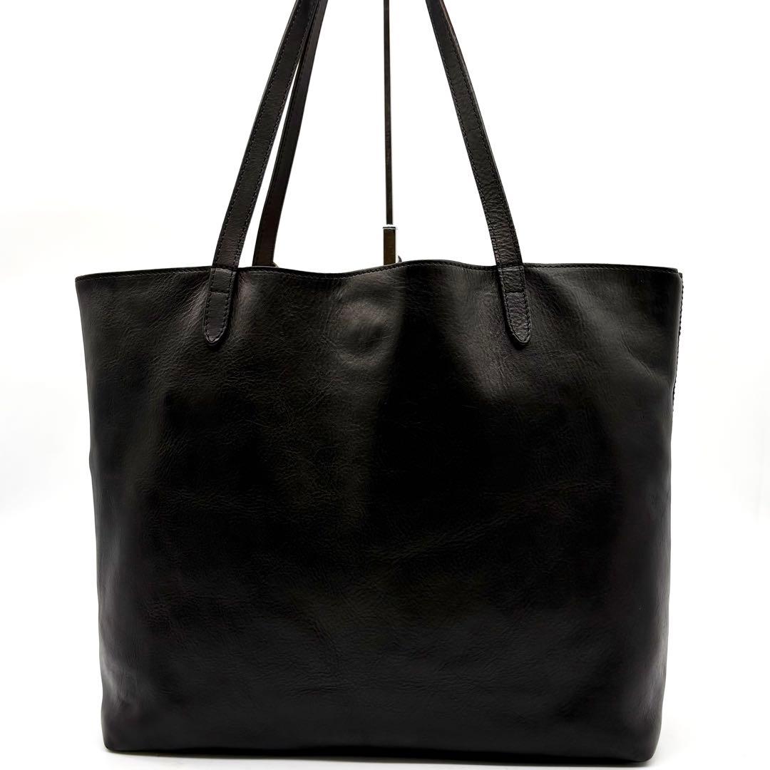 【美品】フェリージ トートバッグ レザー 15-50 ブラック 肩掛け A4可