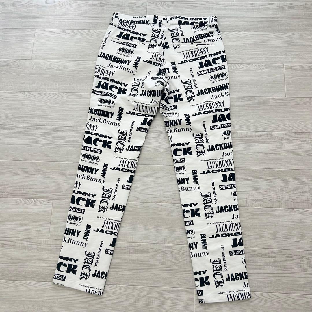 新品　ジャックバニー　パンツ　ストレッチ　春用　総柄　ホワイト　サイズ4
