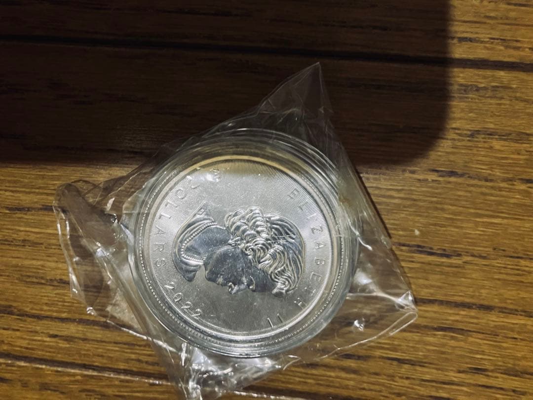 純銀1オンス、カナダメイプルリーフ銀貨2個ケース入り、未開封