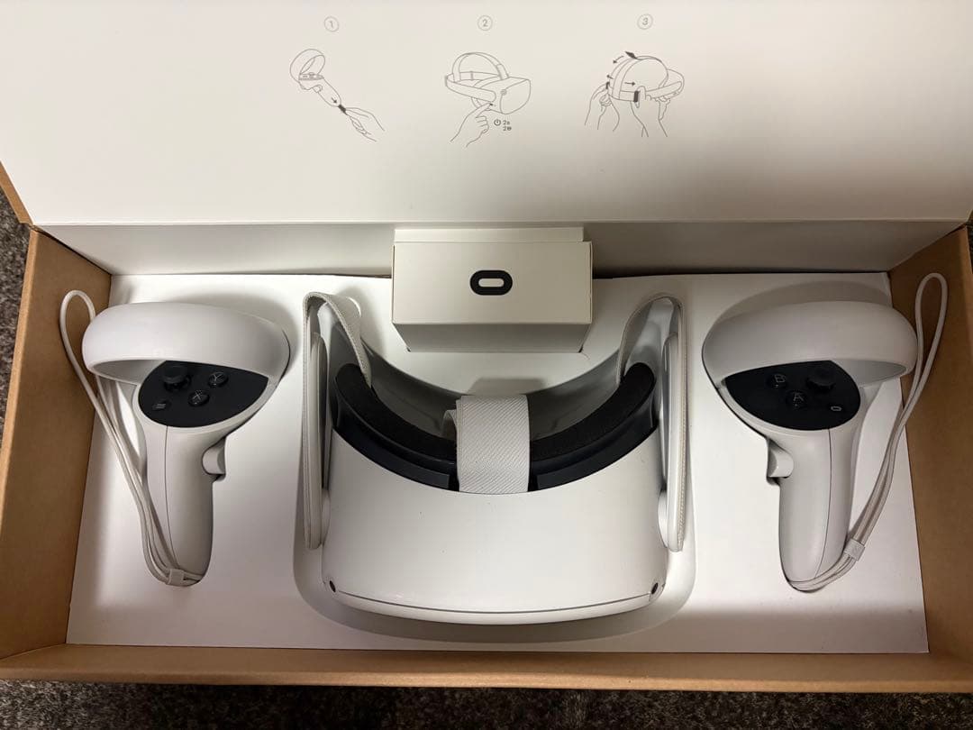  Quest 2 ホワイト ヘッドセットとコントローラーセット