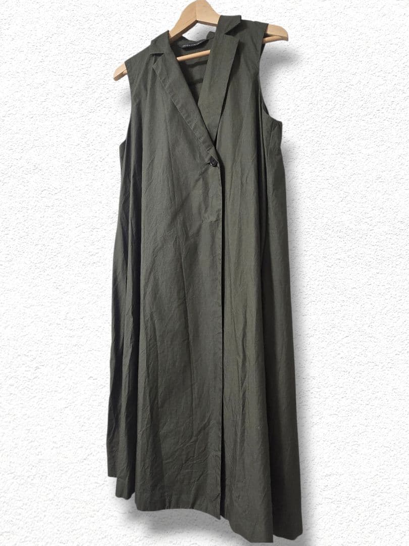 美品 mizuiroind ミズイロインド ミリタリー ノースリーブロングジレ