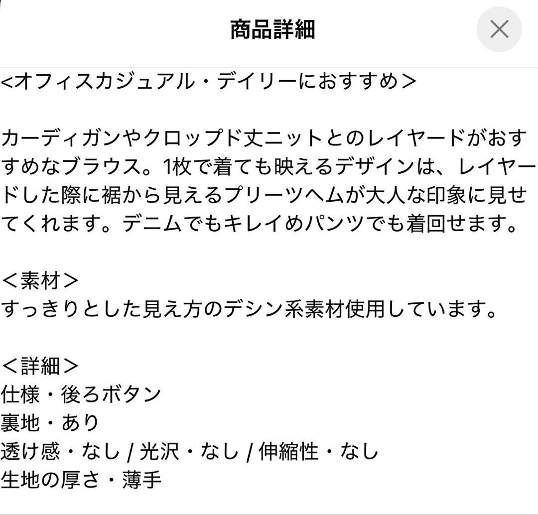 プリーツヘムブラウス