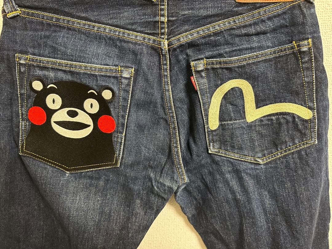 EVISU くまモン デニムパンツ 赤耳 No.2 2000T W32