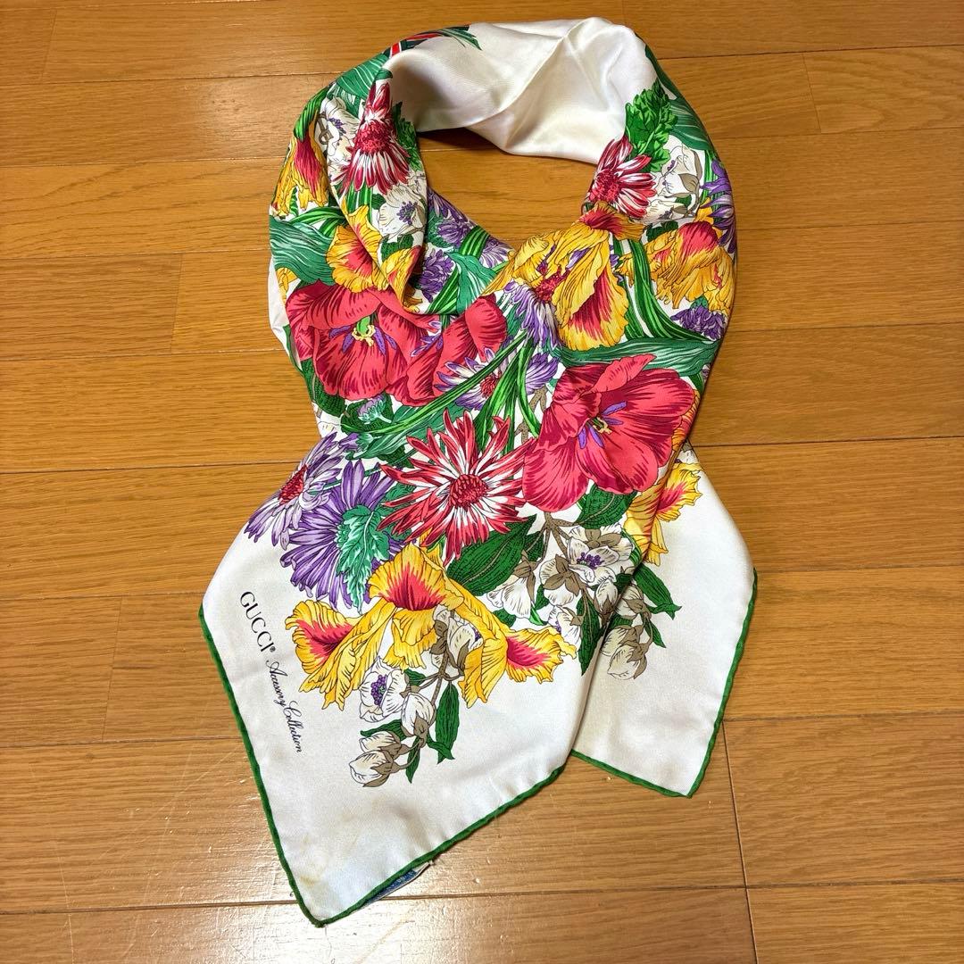 超希少　GUCCI 大判 スカーフ★ヴィンテージ★イタリア製
