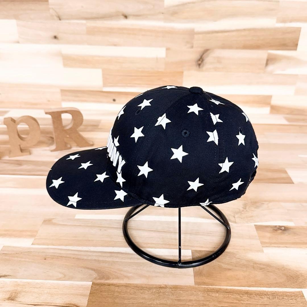 【ジャックバニー】ゴルフ 星スター 総柄 キャップ 刺繍ロゴ モノトーン 黒×白