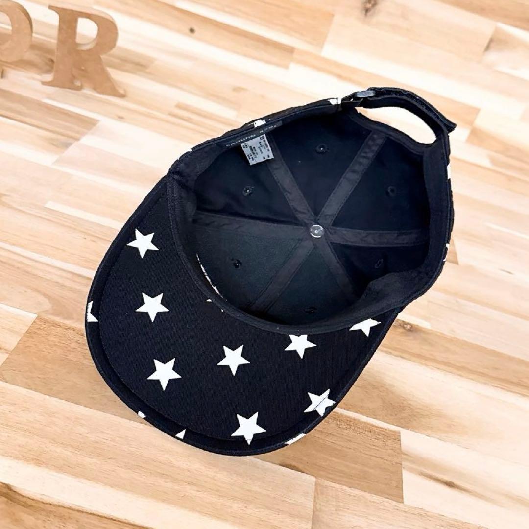 【ジャックバニー】ゴルフ 星スター 総柄 キャップ 刺繍ロゴ モノトーン 黒×白