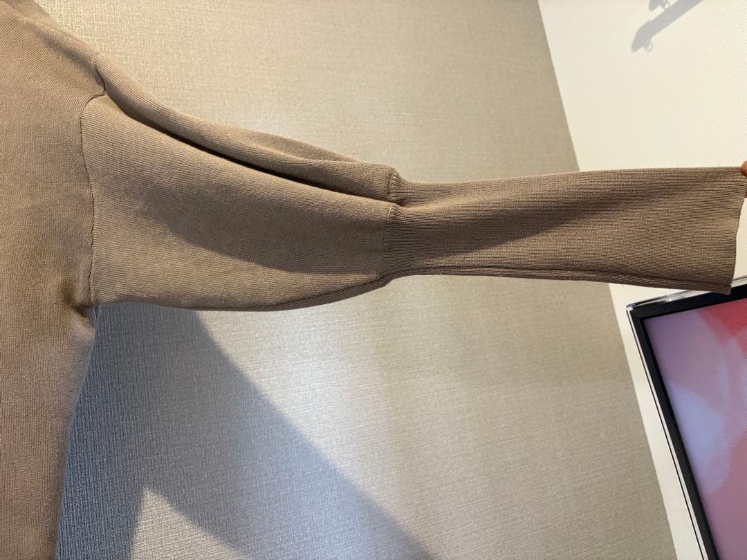 Pearls 授乳ケープ一体型ボックスニットワンピース　　グレージュ