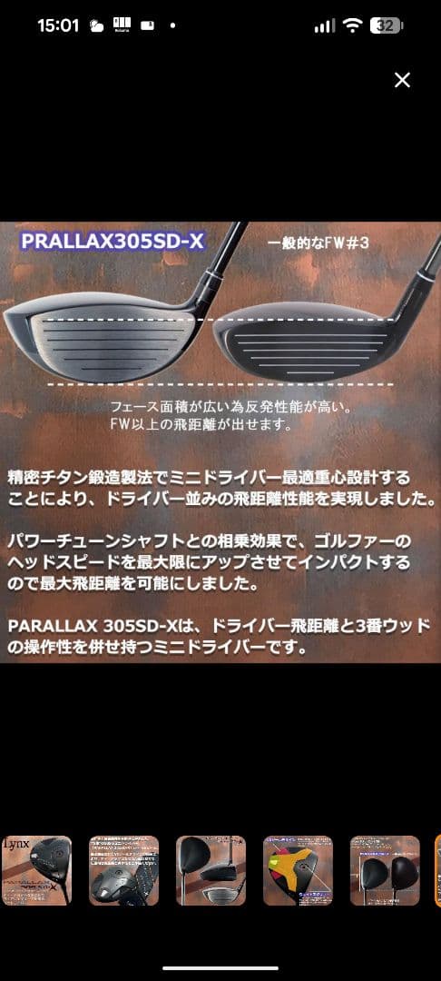 Lynx PARALLAX 305 SD-X ドライバー 13.5度