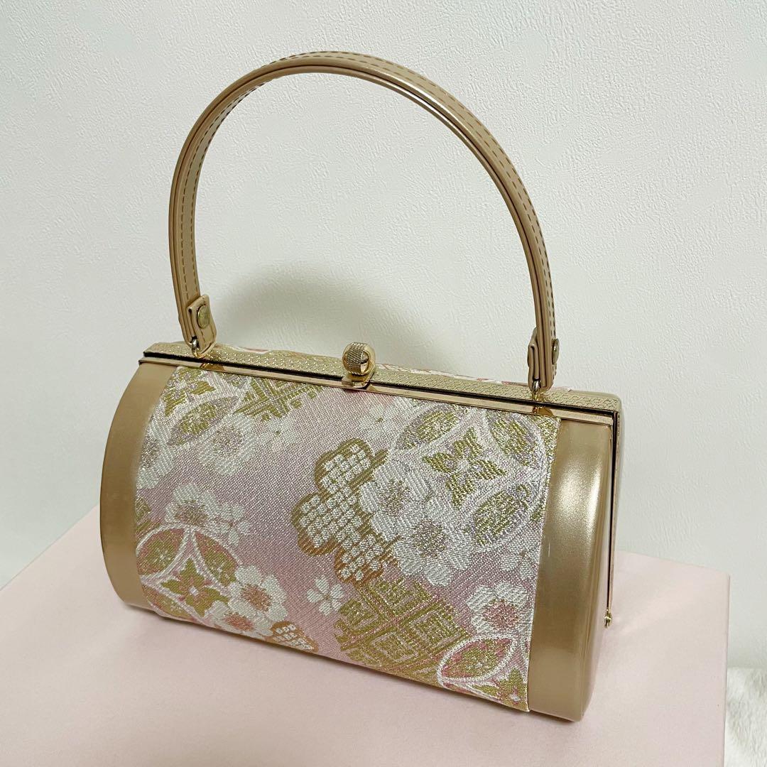 成人式 バッグと草履セット 薄ピンク 花柄 和柄