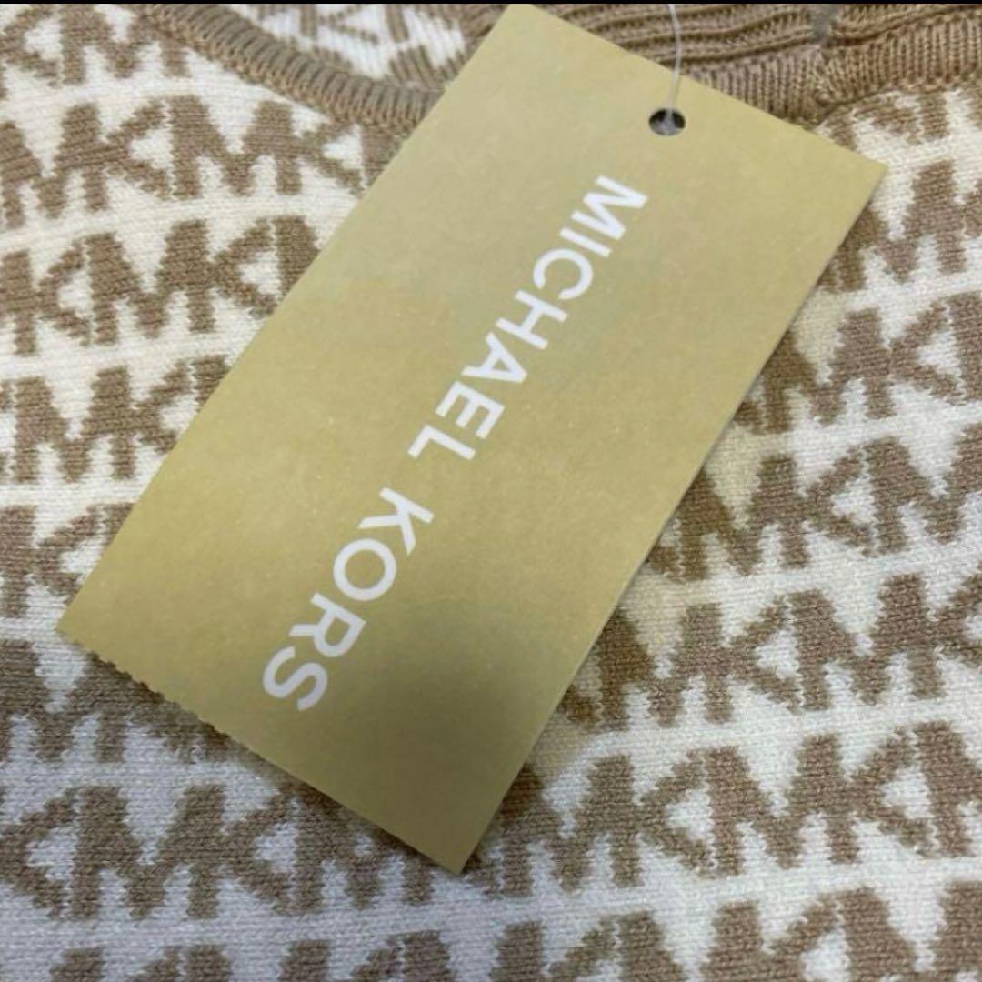 新品 MICHAEL KORS ロゴ総柄 ポンチョ フーディ XL ケープ