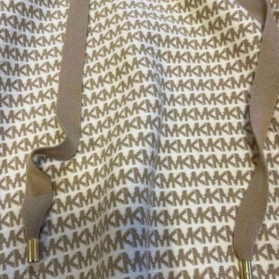 新品 MICHAEL KORS ロゴ総柄 ポンチョ フーディ XL ケープ