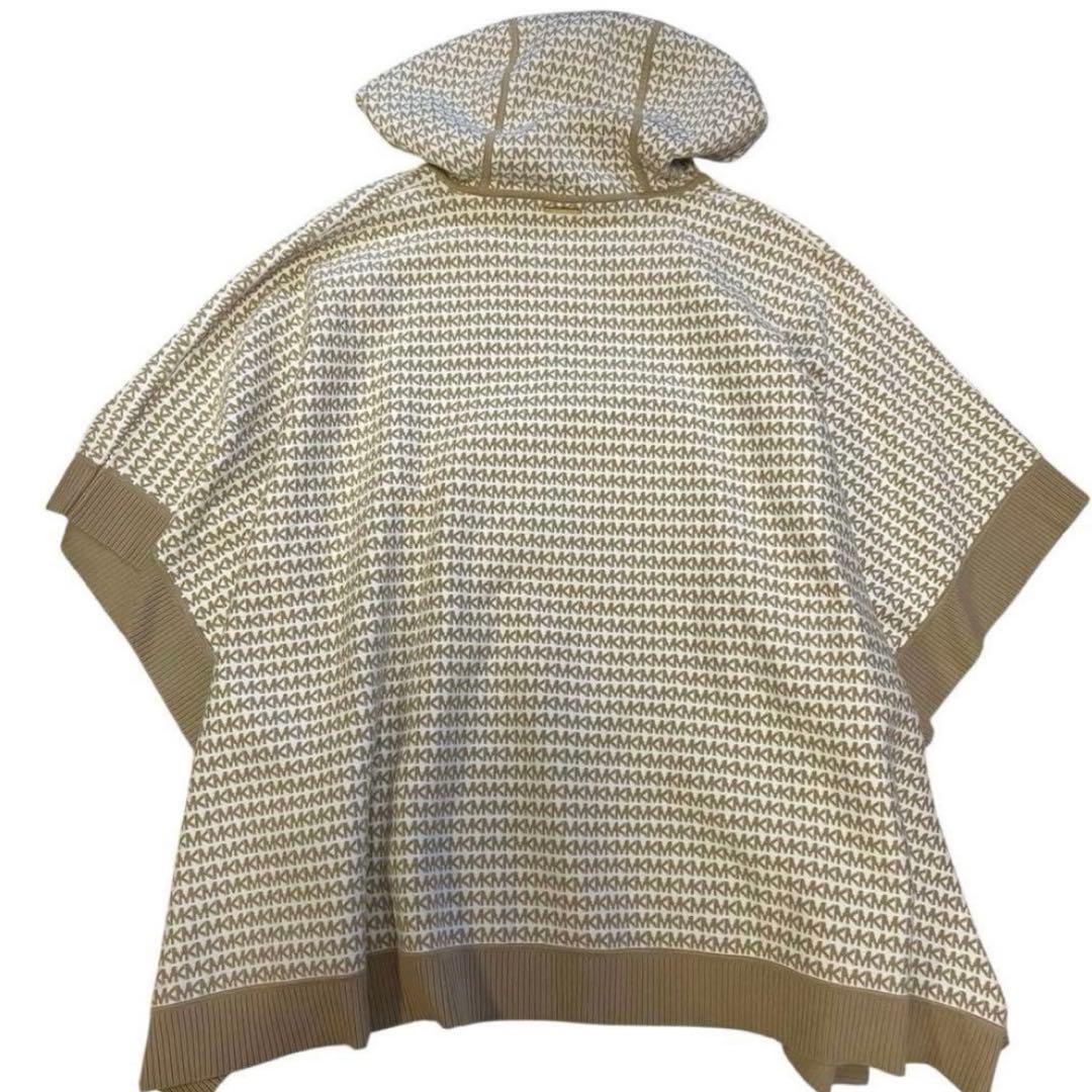 新品 MICHAEL KORS ロゴ総柄 ポンチョ フーディ XL ケープ