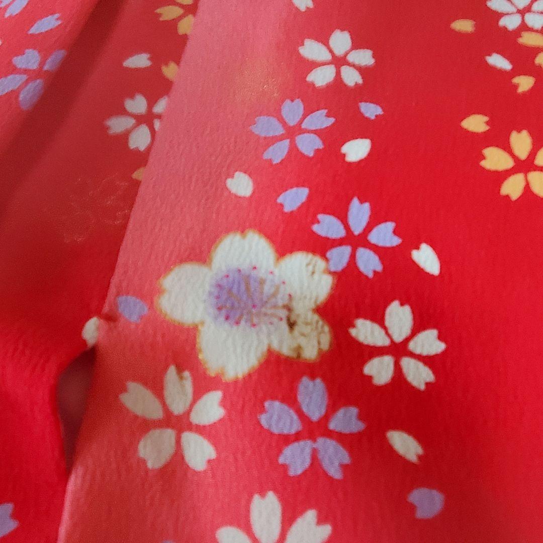 七五三　着物セット　３歳　女の子　赤ぼかし桜