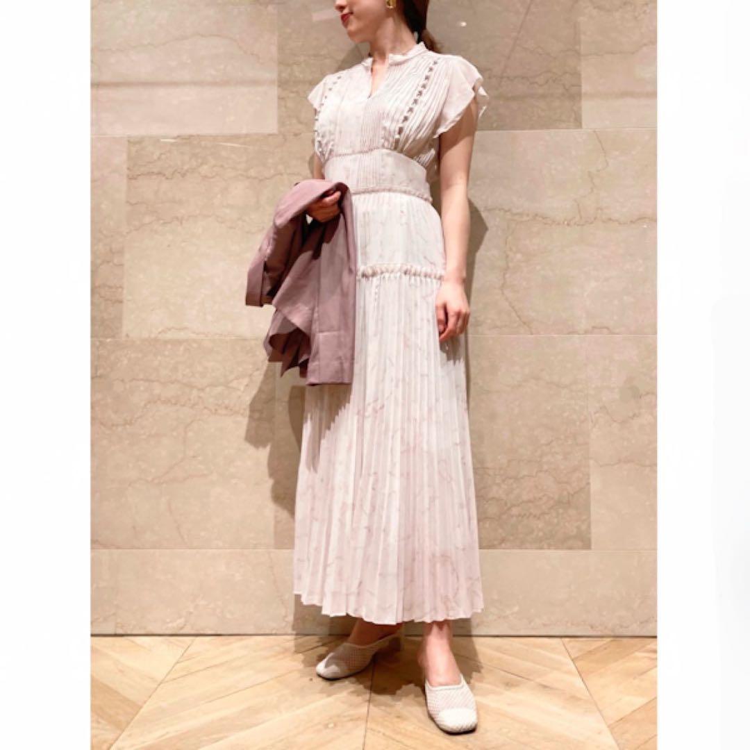 snidelスナイデルプリーツロングワンピースサイズ0ピンクベージュ 泉里香