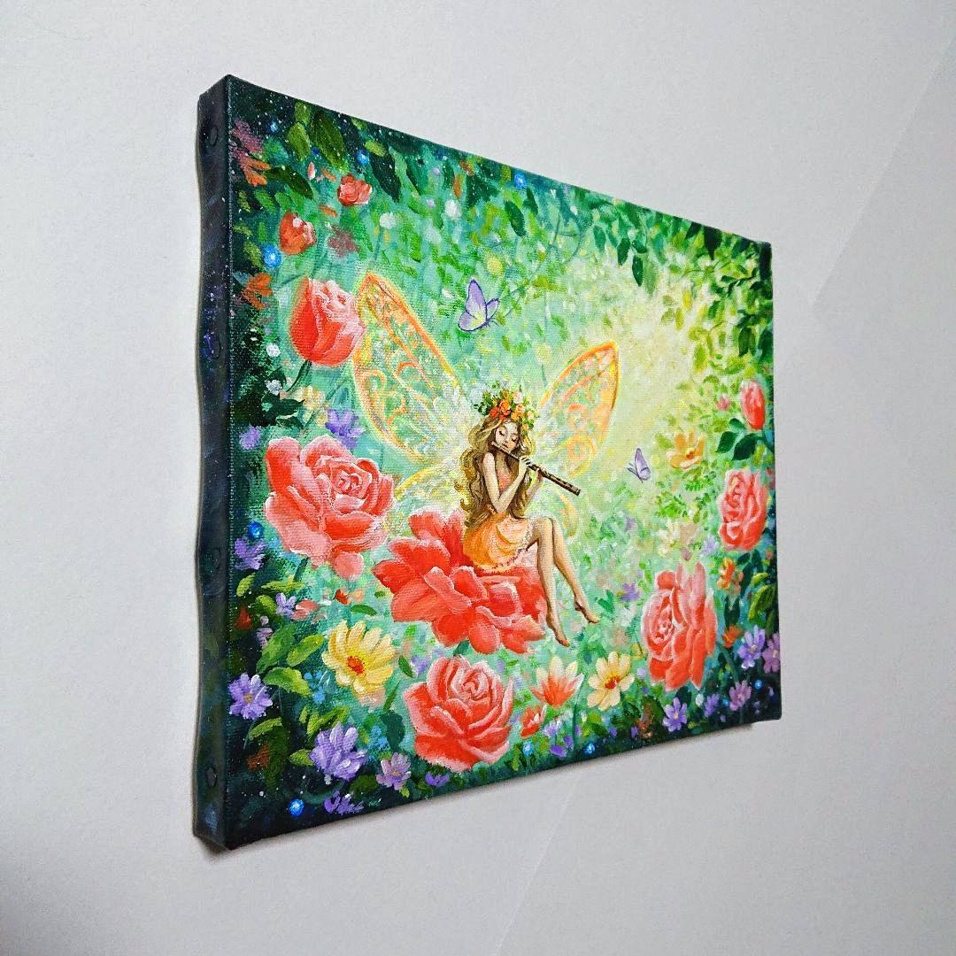【妖精②】アクリル画 F3 風景画 絵画