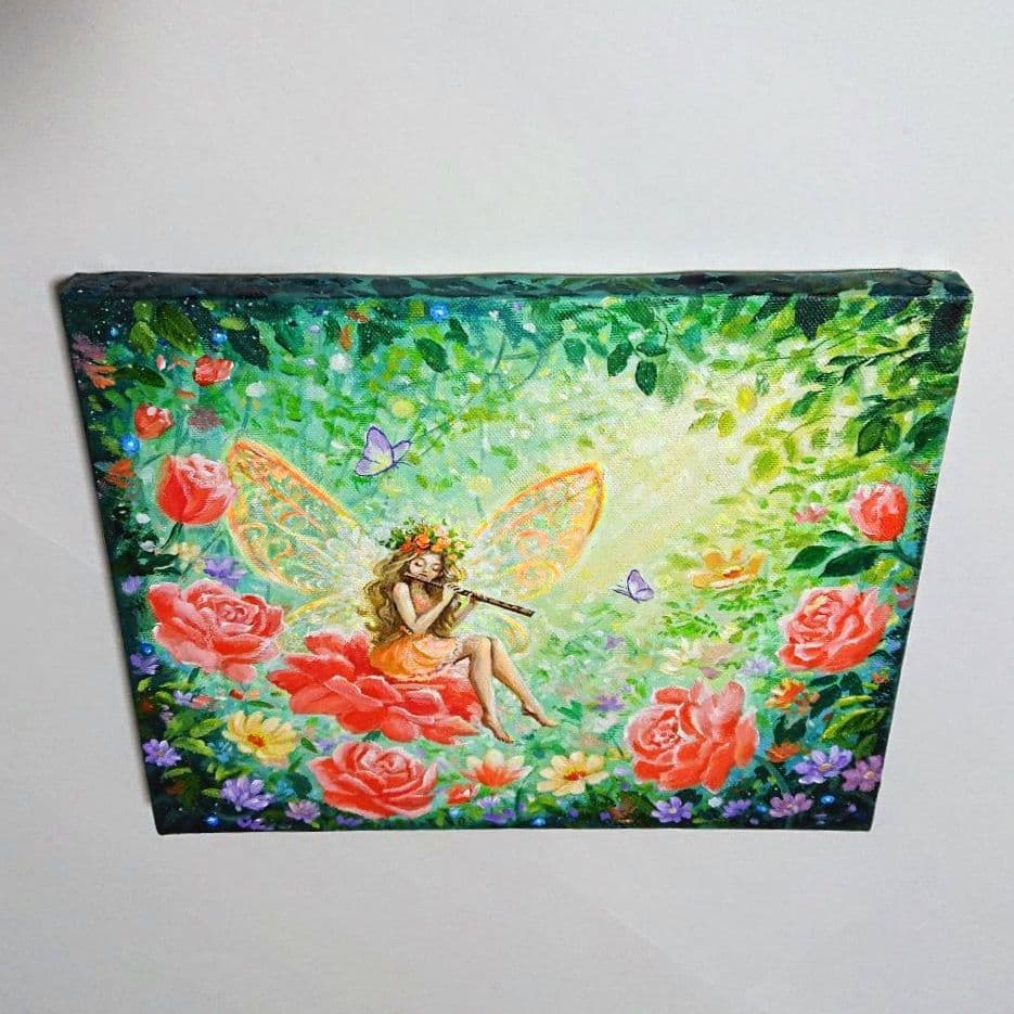 【妖精②】アクリル画 F3 風景画 絵画