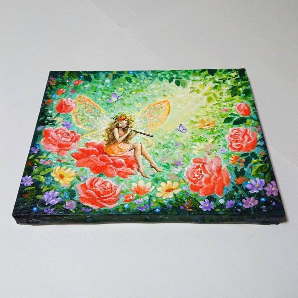 【妖精②】アクリル画 F3 風景画 絵画