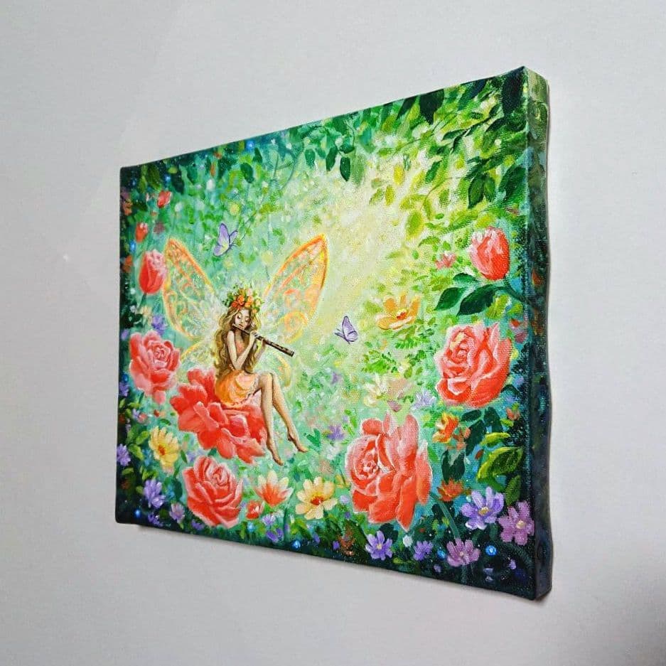 【妖精②】アクリル画 F3 風景画 絵画