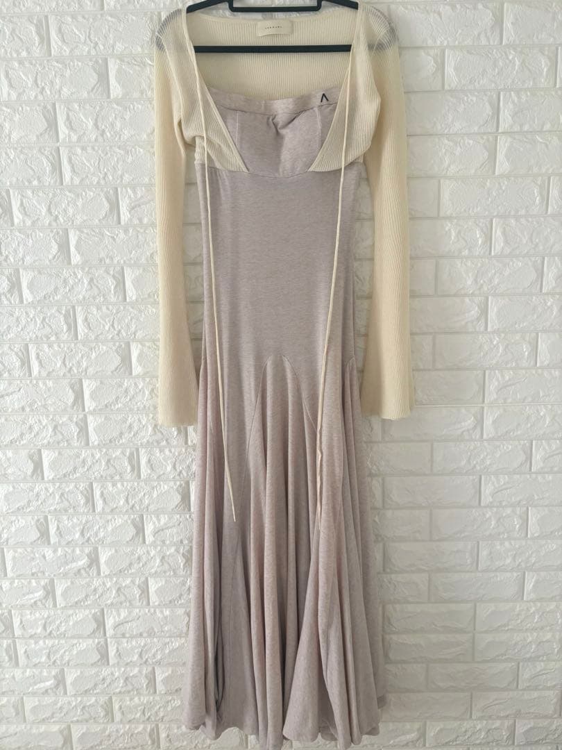 ワンピース Andmary Sara silky dress beige M