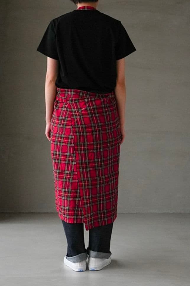 3/31まで　R&D.M.Co-TARTAN CHECK APRON　リネン