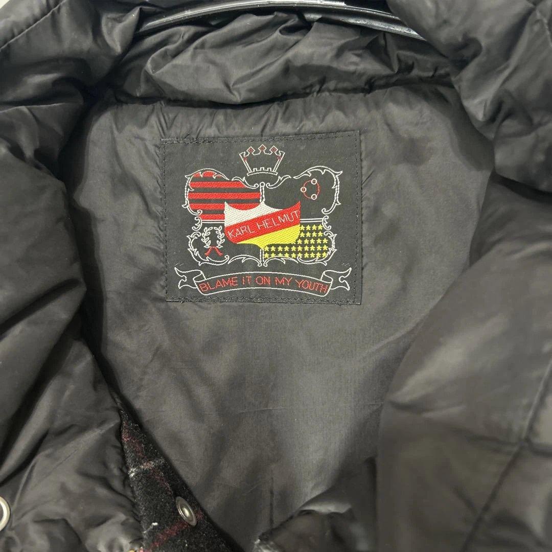 KARL HELMUT カールヘルムダウンベストワッペン　チェック　ピンクハウス