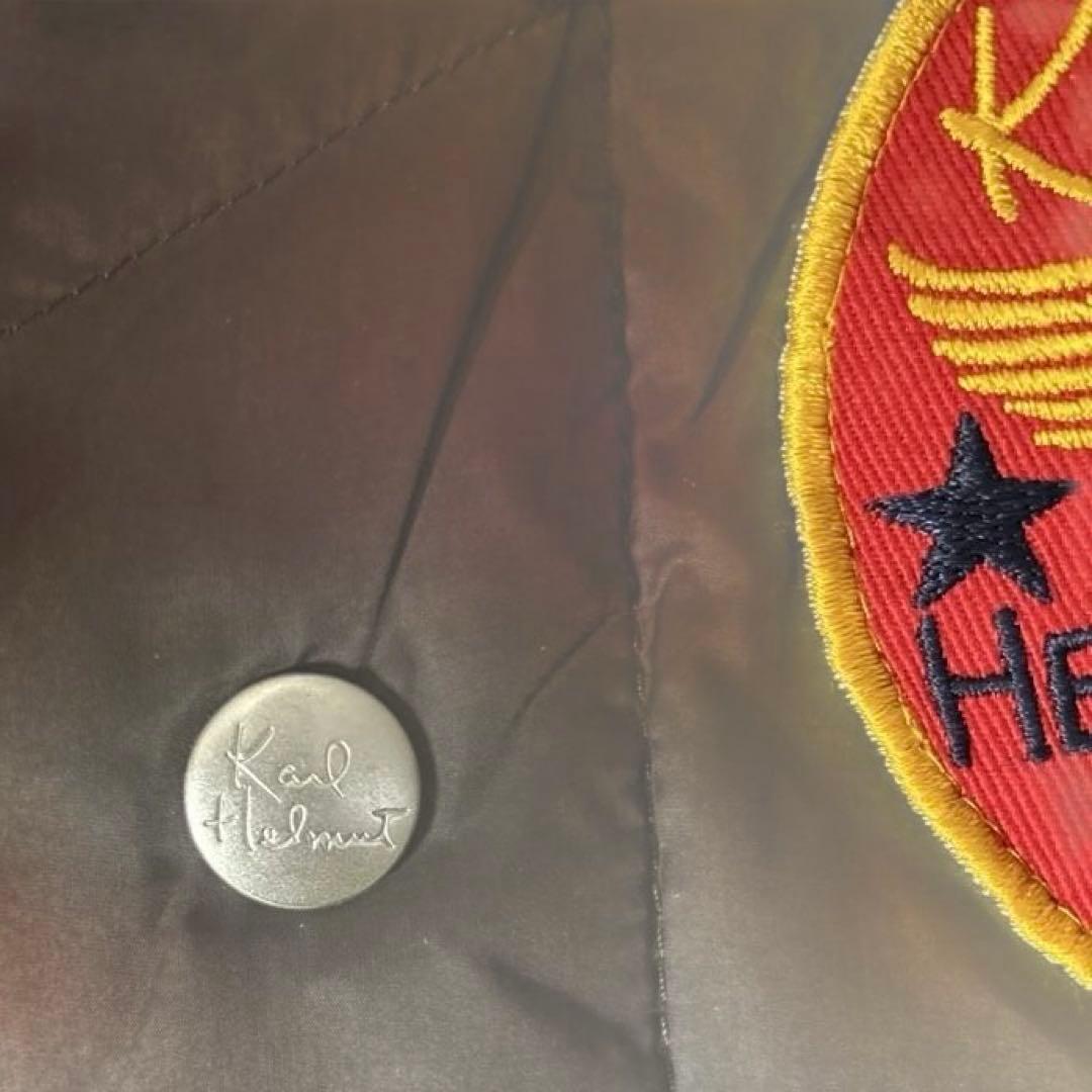 KARL HELMUT カールヘルムダウンベストワッペン　チェック　ピンクハウス
