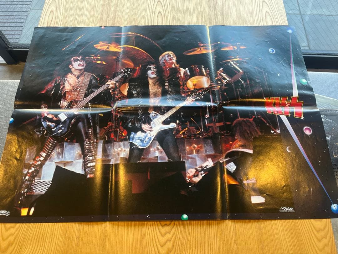 KISS DOUBLE PLATINUM LP ポスター 歌詞カード付