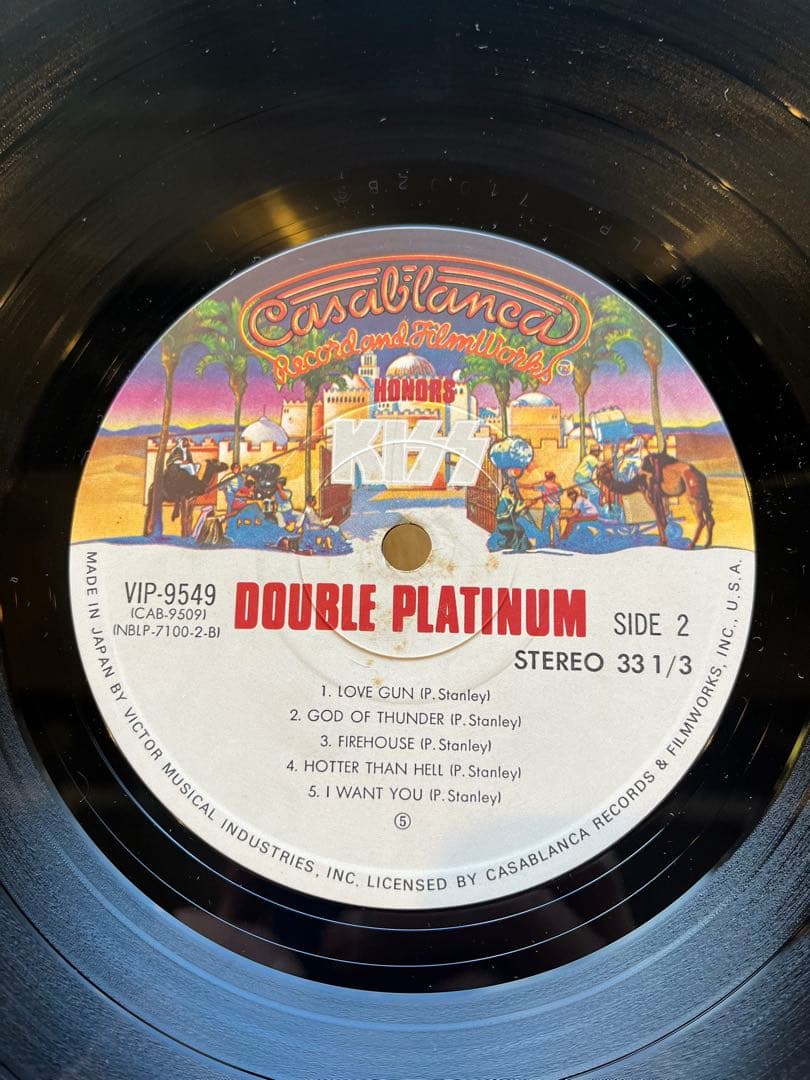 KISS DOUBLE PLATINUM LP ポスター 歌詞カード付