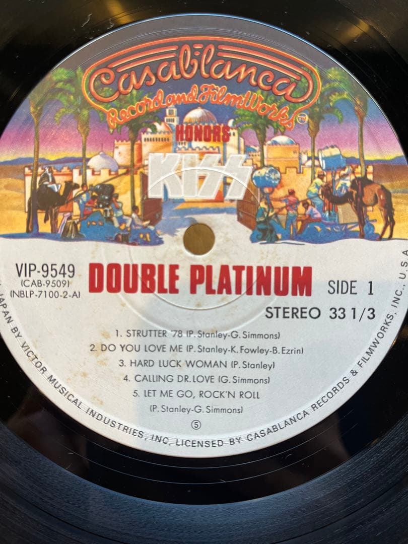 KISS DOUBLE PLATINUM LP ポスター 歌詞カード付