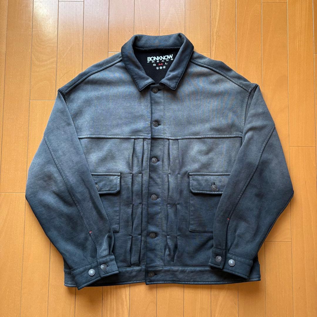 Bonknow freaks スウェット　トラッカージャケット　ブラック