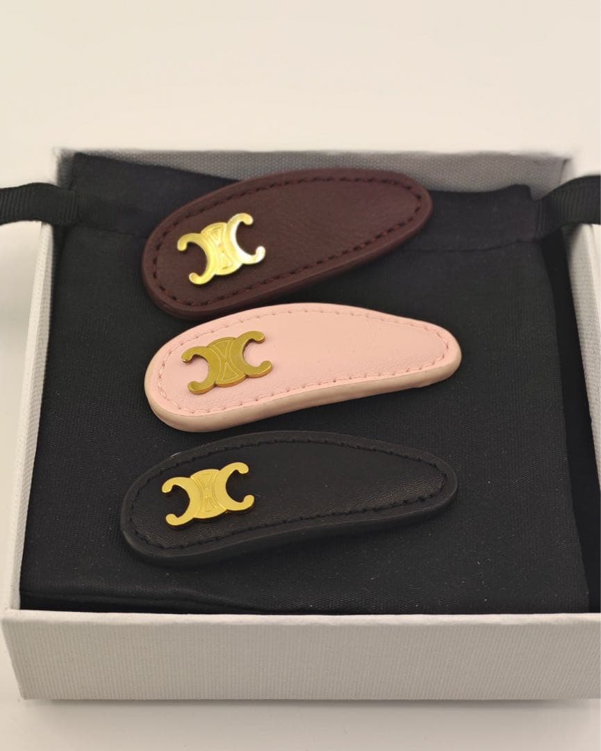 CELINE トリオンフ ヘアクリップ 3点セット　美品