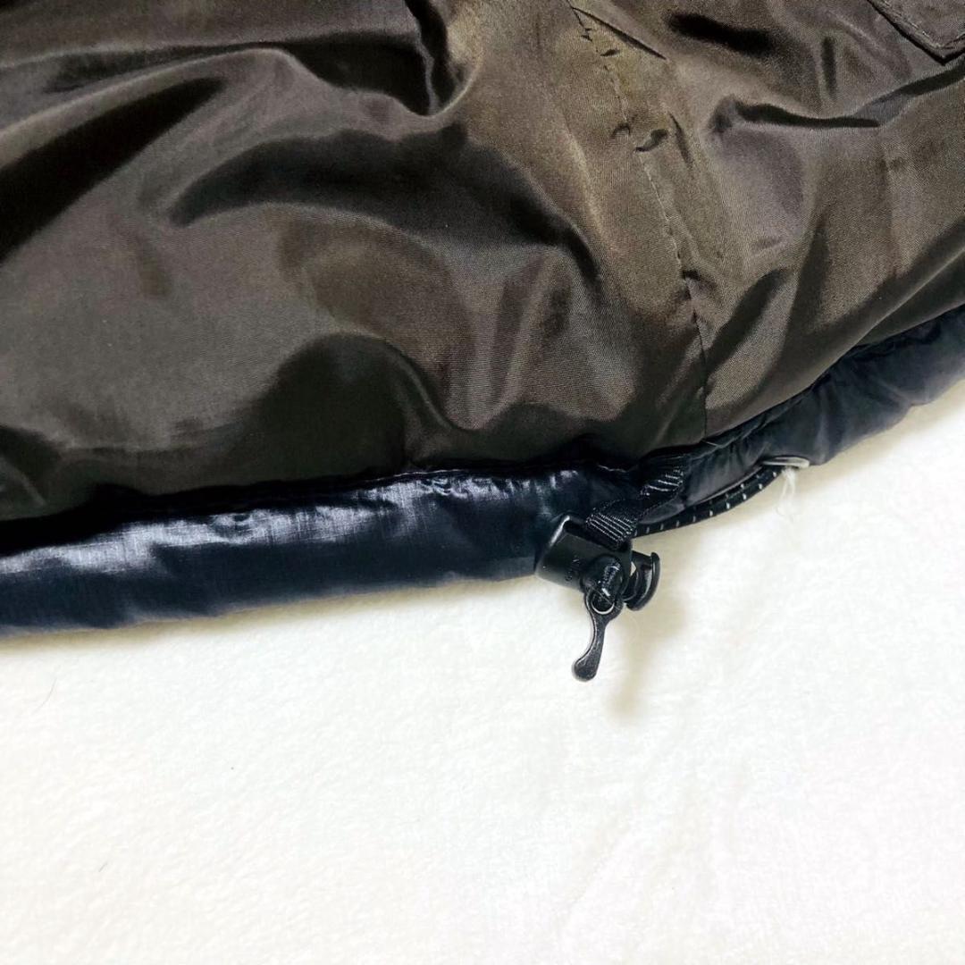 CAMP7 キャンプセブン 光沢 ダウンベスト 2way ファー フード付き 黒
