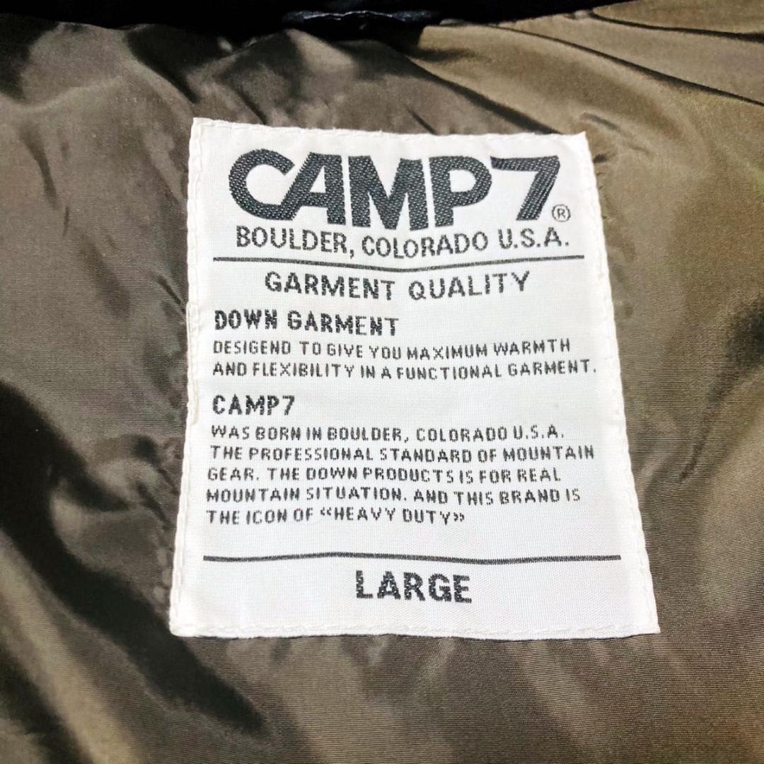 CAMP7 キャンプセブン 光沢 ダウンベスト 2way ファー フード付き 黒