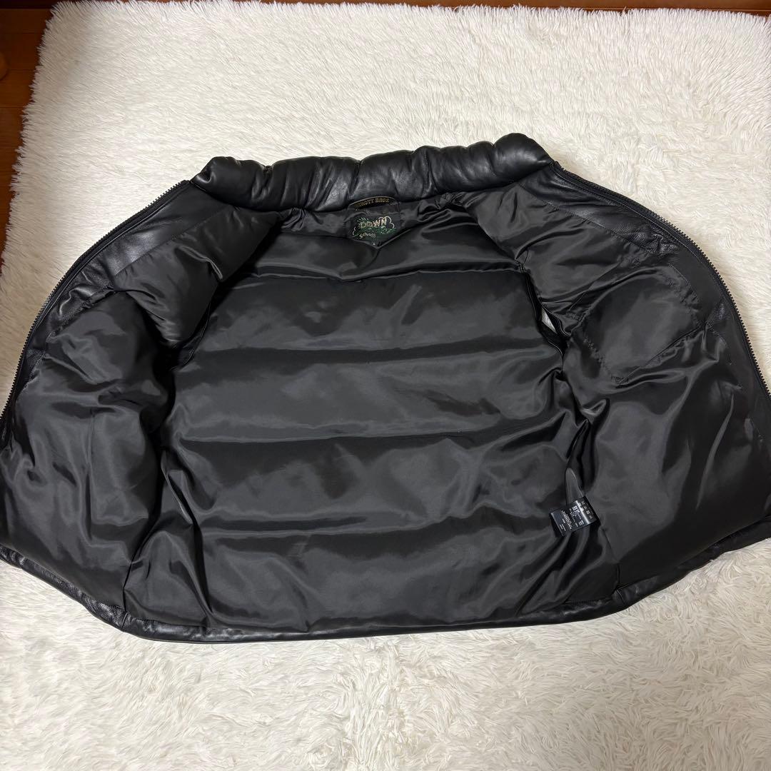 極美品 XL相当 Schott ラムレザーダウンベスト 羊革 肉厚 ボリューム