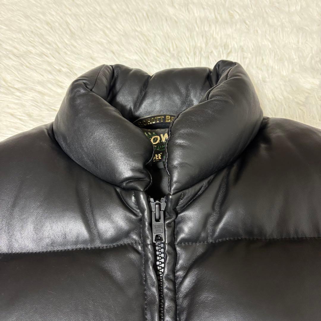 極美品 XL相当 Schott ラムレザーダウンベスト 羊革 肉厚 ボリューム