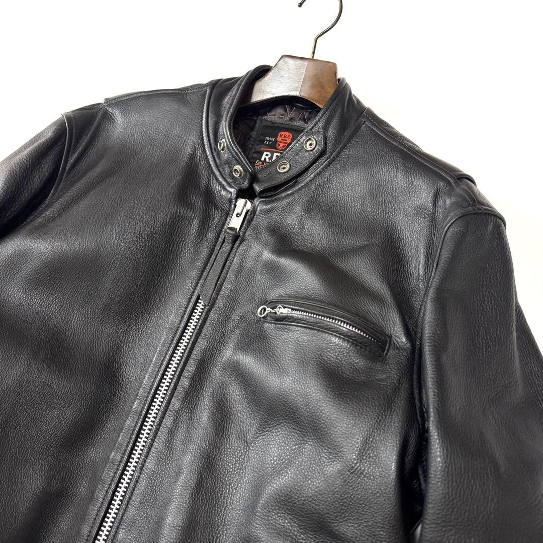 R.B.C レザージャケット ライダース 古着 ブラック XXL 本革