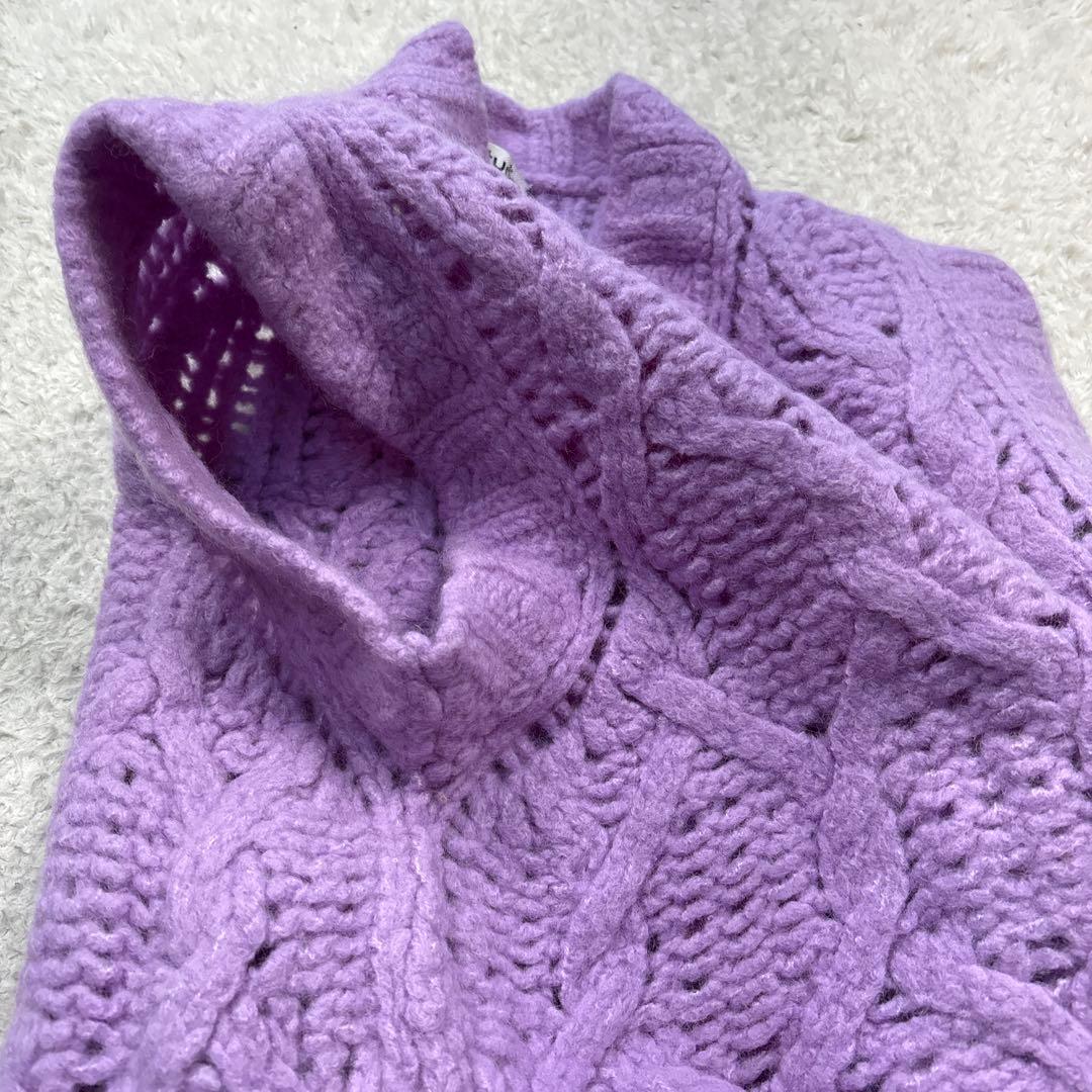 ACNE STUDIOS ダメージ加工 ローゲージニットベスト　ピンクパープル