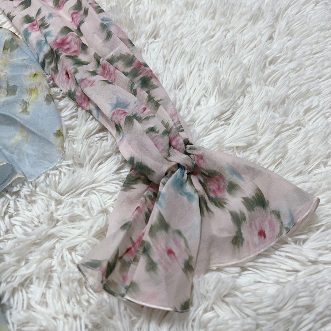 【美品】Blumarine ブルマリン　シルク　ブラウス　総柄　シフォン　花柄