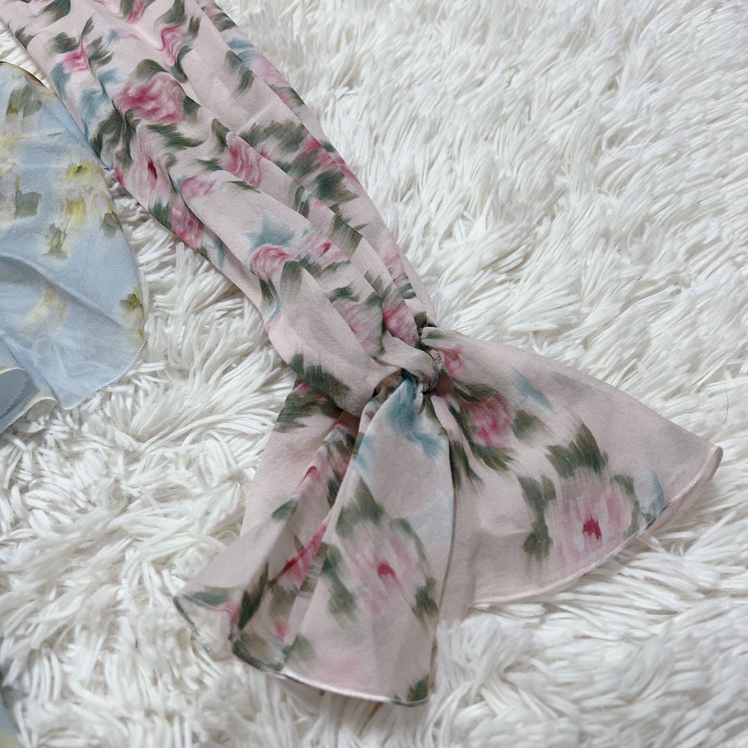 【美品】Blumarine ブルマリン　シルク　ブラウス　総柄　シフォン　花柄